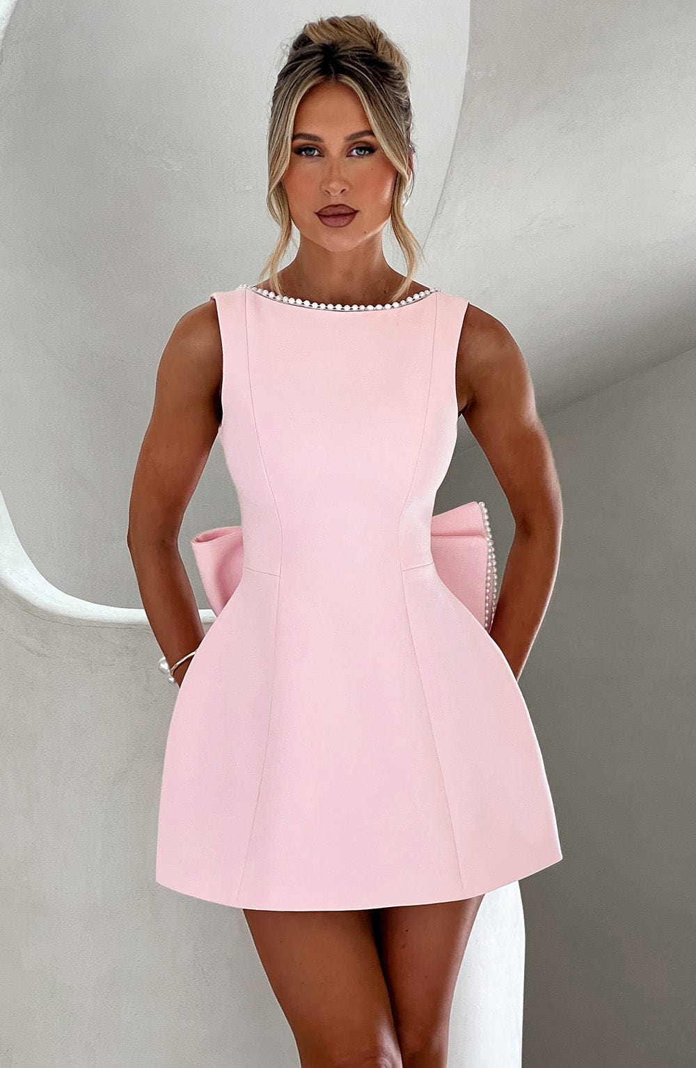 Women's Wedding Guest Structured Mini Dress – ANYA