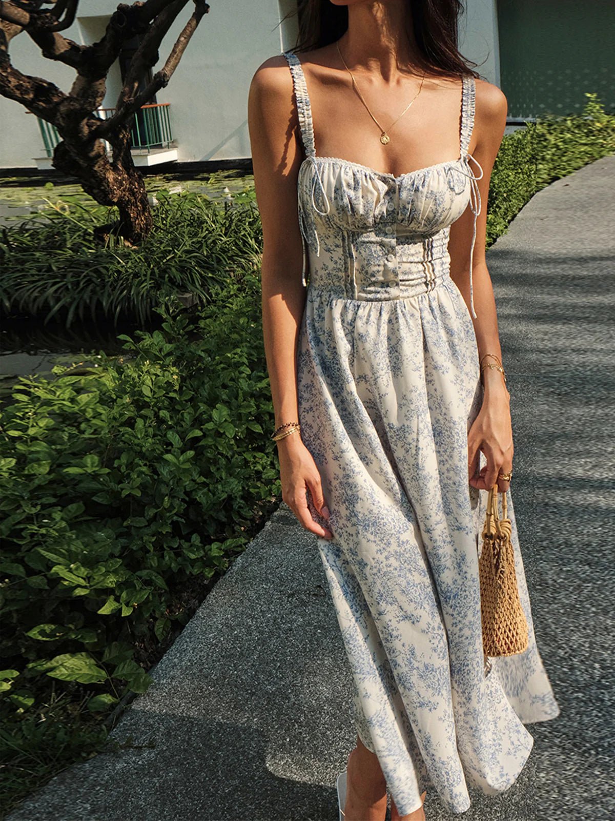 Women's Summer Corset Midi Dress – ANYA