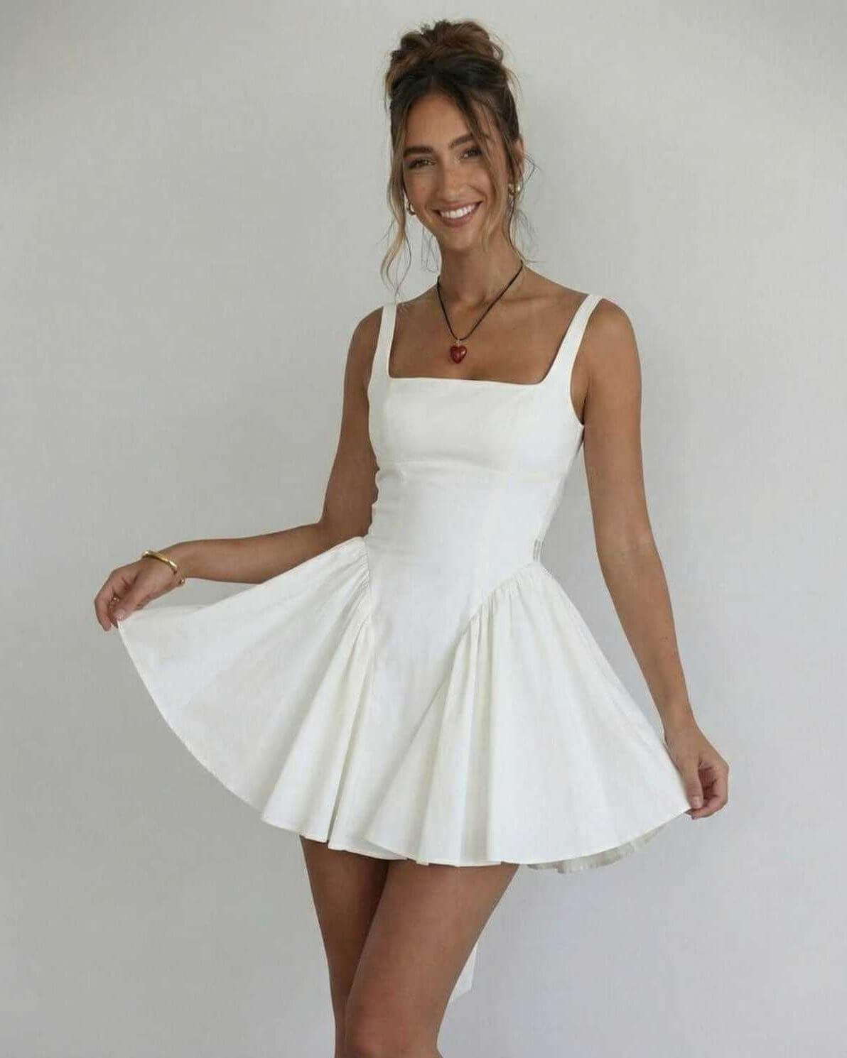 fit and flare graduation dress Women's Square Neck Sleeveless & Mini – ANYA Summer Dresses Black Casual a sweetheart neckline SCHL004437_BL_XL Size:10.5 US Men (9.5 AU/UK)