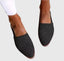 Women's Relaxed Woven Pointed Toe Backless Summer Mule Flats