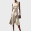 Women's Draped Asymmetric Midi Dress