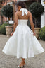Women's Elegant V-Neck Halterneck Sleeveless Jacquard Maxi Dress