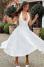 Women's Elegant V-Neck Halterneck Sleeveless Jacquard Maxi Dress