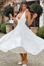 Women's Elegant V-Neck Halterneck Sleeveless Jacquard Maxi Dress