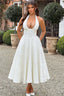 Women's Elegant V-Neck Halterneck Sleeveless Jacquard Maxi Dress