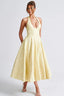 Women's Elegant V-Neck Halterneck Sleeveless Jacquard Maxi Dress