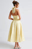 Women's Elegant V-Neck Halterneck Sleeveless Jacquard Maxi Dress