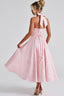 Women's Elegant V-Neck Halterneck Sleeveless Jacquard Maxi Dress