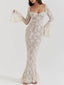 Women's Elegant Lace Corset Bodice Summer Maxi Dress