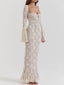 Women's Elegant Lace Corset Bodice Summer Maxi Dress