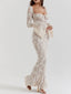Women's Elegant Lace Corset Bodice Summer Maxi Dress