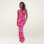 Women's Flowy Pink Floral Maxi Dress