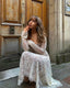 Women's Elegant Long Lace Wedding Guest Maxi Dress