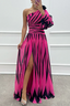 Women's Chic Striped One Shoulder Maxi Dress