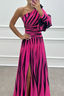 Women's Chic Striped One Shoulder Maxi Dress