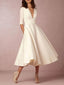Women's Flared Wedding Guest Midi Dress
