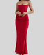 Women's Draped Wedding Guest Maxi Dress