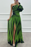 Women's Chic Striped One Shoulder Maxi Dress
