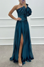 Women's Chic Striped One Shoulder Maxi Dress