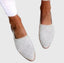 Women's Relaxed Woven Pointed Toe Backless Summer Mule Flats