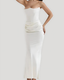 Women's Draped Wedding Guest Maxi Dress