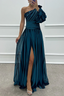 Women's Chic Striped One Shoulder Maxi Dress
