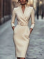 Women's Elegant Flattering Waist Autumn Midi Dress