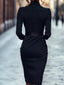Women's Elegant Flattering Waist Autumn Midi Dress