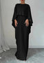 Women’s Wedding Guest Pleated Cape Sleeve Maxi Dress
