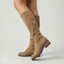 Classic Camel Colored Knee-High Suede Boots for Women
