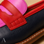 Women's Two-Tone Color-Block with Low Stacked Heel Penny Loafers