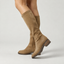 Classic Camel Colored Knee-High Suede Boots for Women