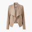 Women's Draped Lapels Zip Pockets Jacket
