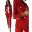Women's Blazer and Straight Pants Suit Set