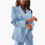 Women's Blazer and Straight Pants Suit Set