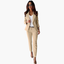 Women's Blazer and Straight Pants Suit Set