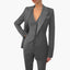 Women's Three-Piece with Notched Blazer and Slim Fit Pants Set