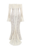 Women's Elegant Off-Shoulder Wedding Guest Maxi Dress