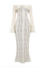 Women's Elegant Off-Shoulder Wedding Guest Maxi Dress