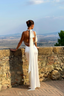 Aurelia | White Satin Halter Graduation & Wedding Guest Maxi Dress