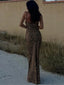 Women's Chic Leopard Pattern Evening Party Maxi Dress