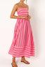 Women's Striped Strappy Summer Maxi Dress