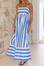 Women's Striped Strappy Summer Maxi Dress