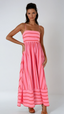 Women's Striped Strappy Summer Maxi Dress