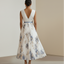Women's Elegant Blue White Floral Ceremony Dress