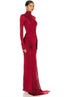 Women's Elegant Red Turtleneck Formal Dress