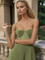 Women's Pleated Sculpted Maxi Dress