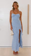 Women's Chic Ruffle Trim Wedding Guest Maxi Dress