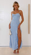 Women's Chic Ruffle Trim Wedding Guest Maxi Dress