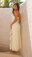 Women's Chic Ruffle Trim Wedding Guest Maxi Dress